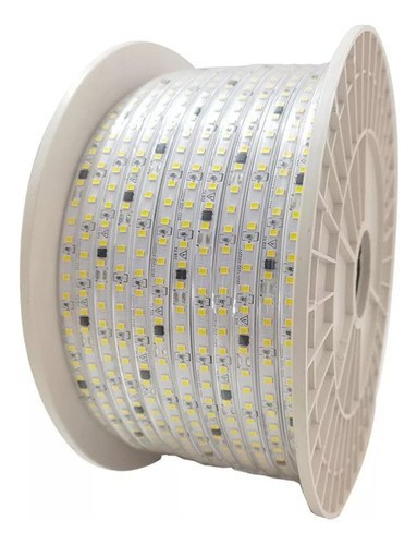 Tira Led 20mts Siliconada Luz Calida 220v Mesada Alacena 