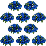 Flores Artificiales De Rosas, Azul Real Pack 10u