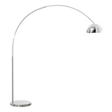 Lampara Arco Cromo Campana Pie Living Led Arqueada Kas