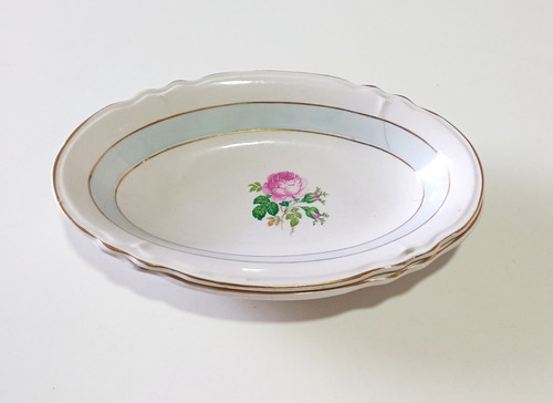 Plato Ovalado Chileware Fanaloza Rosa Dorado