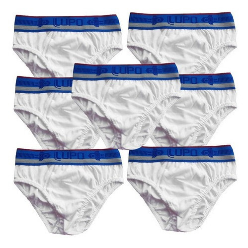 Kit 7 Cueca Lupo Slip Infantil Cós Elástico Cueca De Algodão