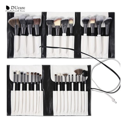 Brochas De Maquillaje Ducare En Blanco Y Negro Con Bolsa, 31