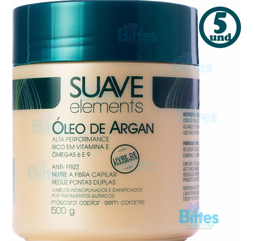 5 Máscara Óleo De Argan Suave Fragrance Restaura Atacado