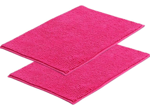 Kit 2 Tapete Banheiro Bolinha Antiderrapante 40x60 Rosa Pink