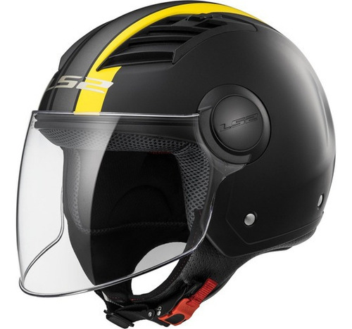 Casco Moto Abierto Ls2 562 Airflow Metropolis Negro Amarillo