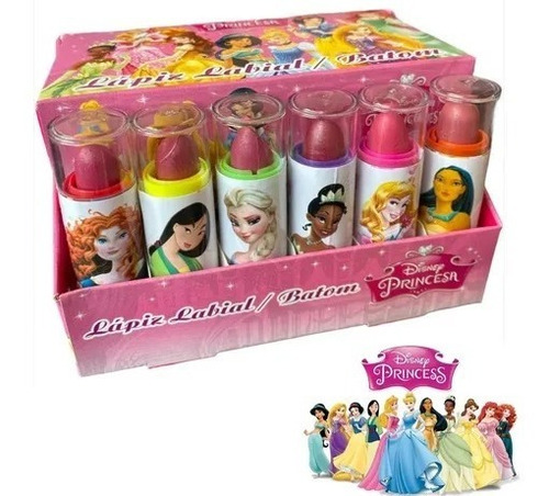 Kit 24 Batons Infantil Antialérgico Princesa Disney  Box 
