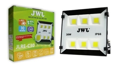 2 Pzas Reflector Led Cob 30w Luz Blanca 2700lm 110-240v Jwj Color De La Carcasa Negro Color De La Luz Blanco Frío