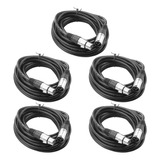 Cable Xlr Abuff 6 M ,de Macho A Hembra, Pack 5 Negro
