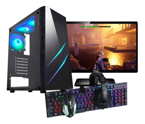 Pc Gamer Completo 8gb 1tb Monitor 19.5 Wide Radeon R5 2gb