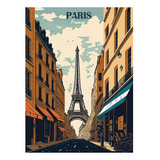 Poster Papel Fotografico Torre Eiffel Calle Paris Sala 60x80