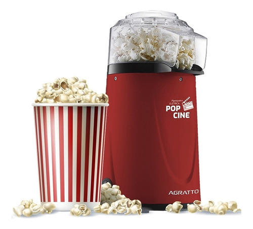 Pipoqueira Elétrica Pop Cine Manteiga Vermelha Agratto 110v Cor Vermelho 127v