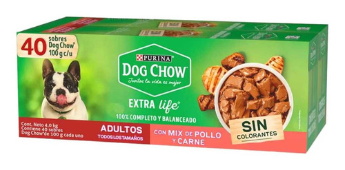 Alimento Húmedo Para Perro Dog Chow Sabor Pollo Y Carne 40pz