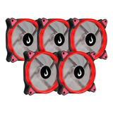 Kit 5 Cooler Fan Rise 120mm Dual Led Vermelho Rm-fn-01-br