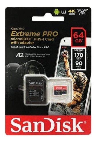 Cartão Memória Sandisk Extreme Pro Micro Sdxc 64gb A2