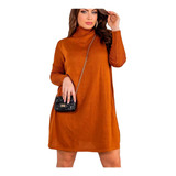 Vestido Legging Tricot Blusa Gola Alta Frio Cacharrel