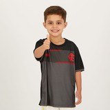 Camisa Flamengo Illuvium Infantil Preta E Cinza