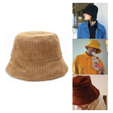 Gorro Pescador Cotelé Invierno - Bucket Hat - Unicolor