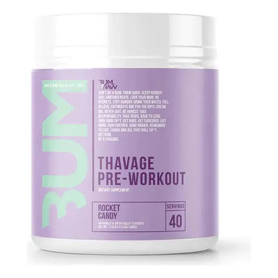 Pre Entreno Cbum Thavage Pwo Raw Nutrition 40 Servicios Sabor Rocket Candy | Meses sin interés