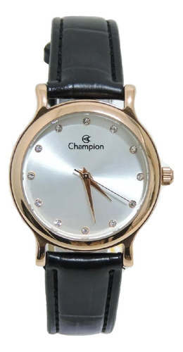 Relógio Champion Feminino Social Couro Ch24080z Rosê