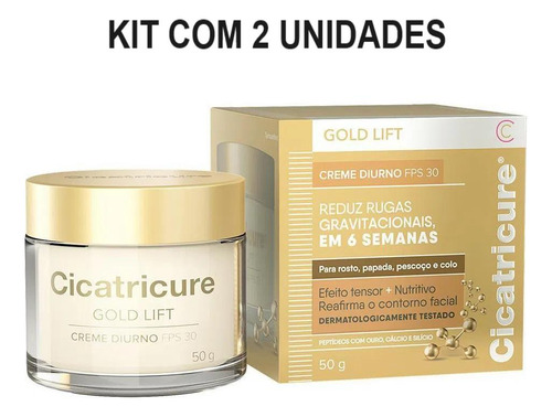 Kit Cicatricure Antirrugas Gold Lift Diurno Fps30 C/ 2un 50g