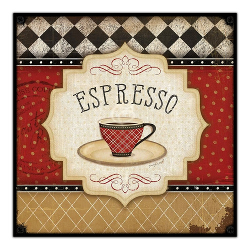 #234 - Cuadro Vintage 30 X 30 - Cartel Cocina Café No Chapa