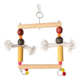 Brinquedo Para Pássaros Aves Escada Com Miçangas 2 Poleiros 