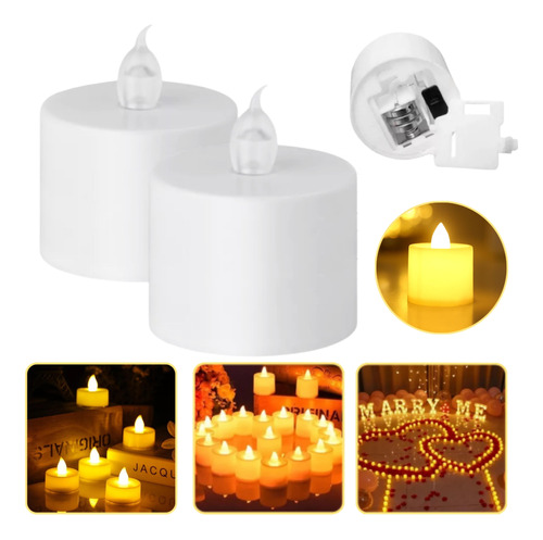 24 Velas Velitas Led Con Pila Calidas Decoracion Souvenir 