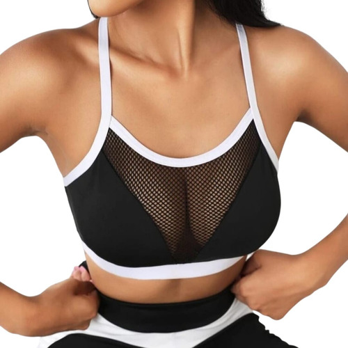 Top Deportivo Importado - Negro Con Blanco- Ref. 2145