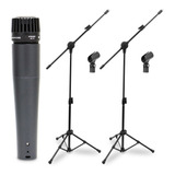Kit Arcano 1 Microfone Renius-7 Xlr-xlr + 2 Pedestais Pmv
