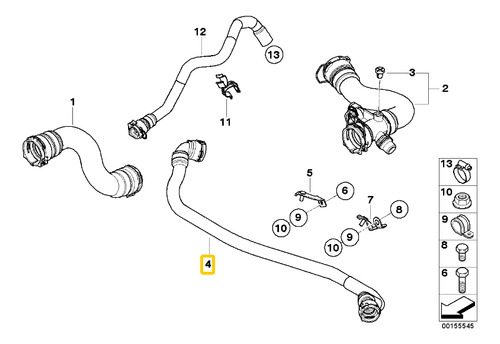 Manguera Refrigerante Radiador Bmw X3 E83 Lci 3.0si N52n Foto 2