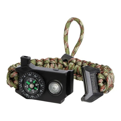 Pulsera Camuflaje Paracord Supervivencia + Luz Led Mendoza Verde