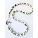 Collar De Perlas Cultivadas Y Piedra Semipreciosa Jade