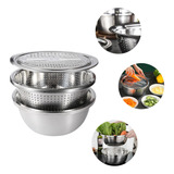 Bacia De Aço Inox Multifuncional 3 Em 1 28 Cm