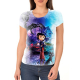 Camiseta Camisa Feminina Babylook Coraline Mundo Secreto 2
