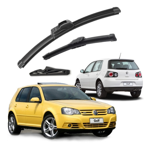 3 Palheta Limpador Parabrisa Dian/tras Vw Golf Sportiline 