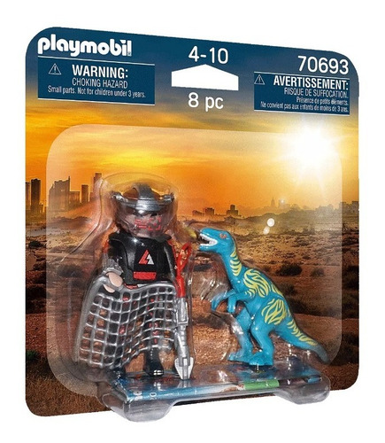 Figuras Para Armar Playmobil Velociraptor Y Saqueador 70693