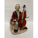 Porcelana Antigua U.s.a Violinista Decorativa Pintada Oleo