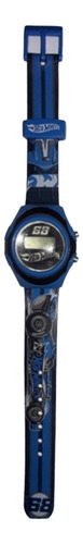 Reloj Digital Hot Wheels - Color Azul - 5 Funciones Intek 