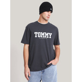 Polera Con Logo En Espalda Y Pecho Negro Tommy Jeans