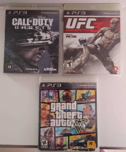 Jogos Ps3 Gta 5 Call Of Duty Ufc Mídia Física Original  Pac