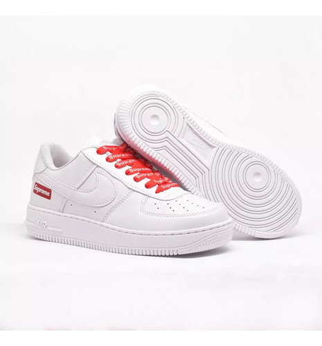 Tênis Nike Air Force 1 Supreme Branco E Vermelho Tamanho 37