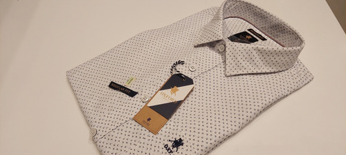 Camisa Hombre Polo Club Estampa Geometrica Manga Larga