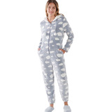 Pijama Abrigo Entero Mujer Peluche Clouds Promesse Pr10071