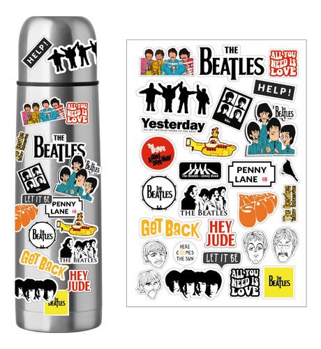 Calcomanias Sticker The Beatles Aptas Para Termo Notebook