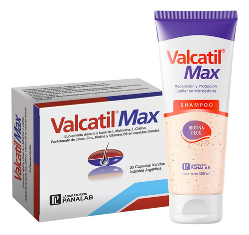 Valcatil Max Combo 30 Capsulas + Shampoo X 300 Ml