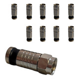 Pack 10 Ficha Conector Para Cable Coaxil Snap Rg6 Compresion