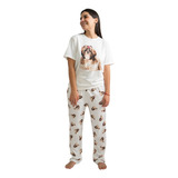 Pijama Única Con Estampado De Shih Tzu Al Frente