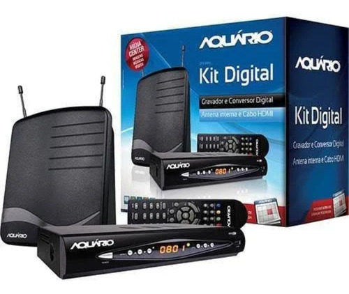 Kit Conversor E Gravador Digital + Antena Dtv 1100 Aquario