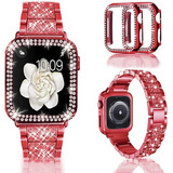  Correa Para Reloj Apple Watch Metalica Rojo 44mm.