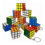 12 Mini Llaveros Cubo Rubik 3x3 Tamaño De 3.5cmx3.5cm Color De La Estructura Negro